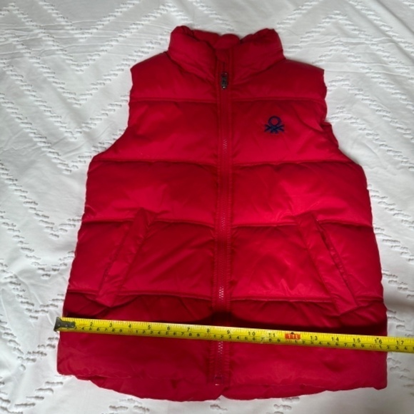 United Colours of Benetton Youth Large Unisex Red Puffer Vest - Picture 5 of 11